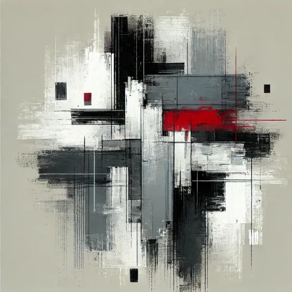 DALL·E-2025-02-17-13.47.55-A-minimalist-abstract-painting-representing-an-expert-team.-The-image-features-strong-structured-brushstrokes-in-black-white-and-grey-with-bold-re